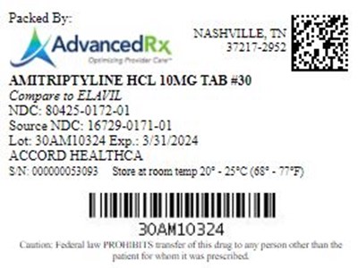 Amitriptyline HCl 10mg Tab Qty 30 Ndc 80425 0172
